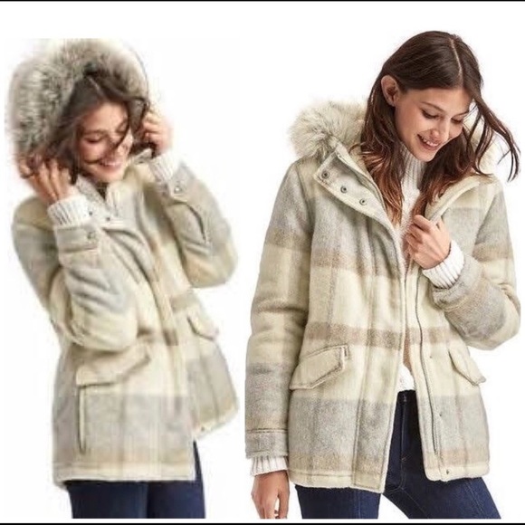 GAP Jackets & Blazers - GAP Wool Plaid Flannel Shacket Coat